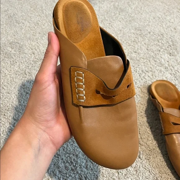 Rag & Bone Cinnamon Leather Ansley Slip On Loafer Mules - Picture 3 of 7